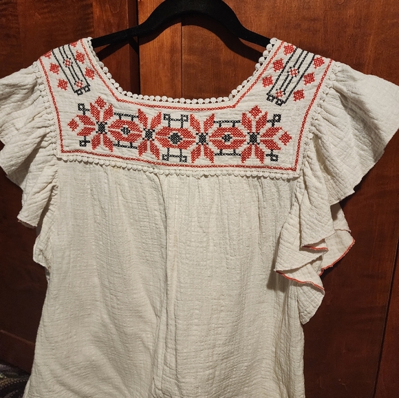 Max Studio London Embroidered  blouse size large - Picture 3 of 4